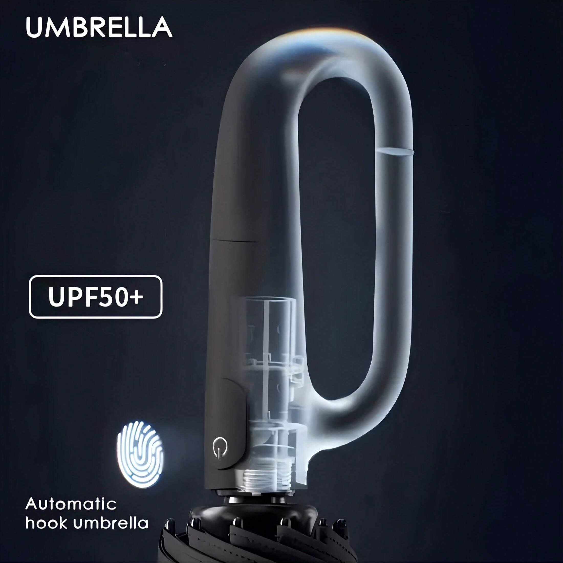 1 automatic opening and closing heavy-duty 12 bone windproof umbrella, dual windproof design - automatic button operation, all-weather waterproof and windproof, with handle, sturdy iron frame, foldable storage