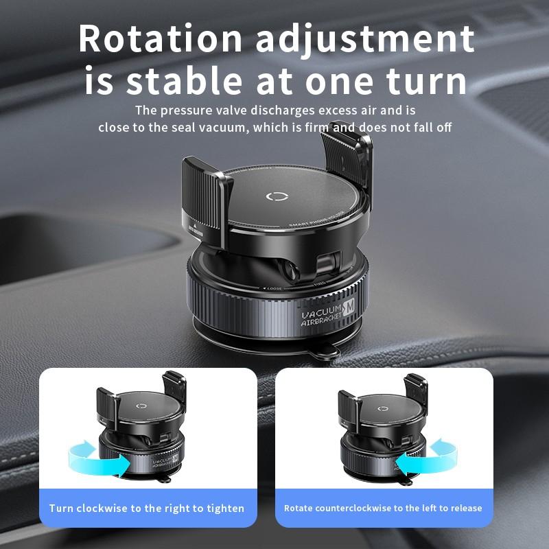 360° Adjustable Vacuum Phone Holder, One-Step Lock, Sticks to All Materials, Hands-Free Mount for Car/gym/mirror, Universal Mobile Accessory