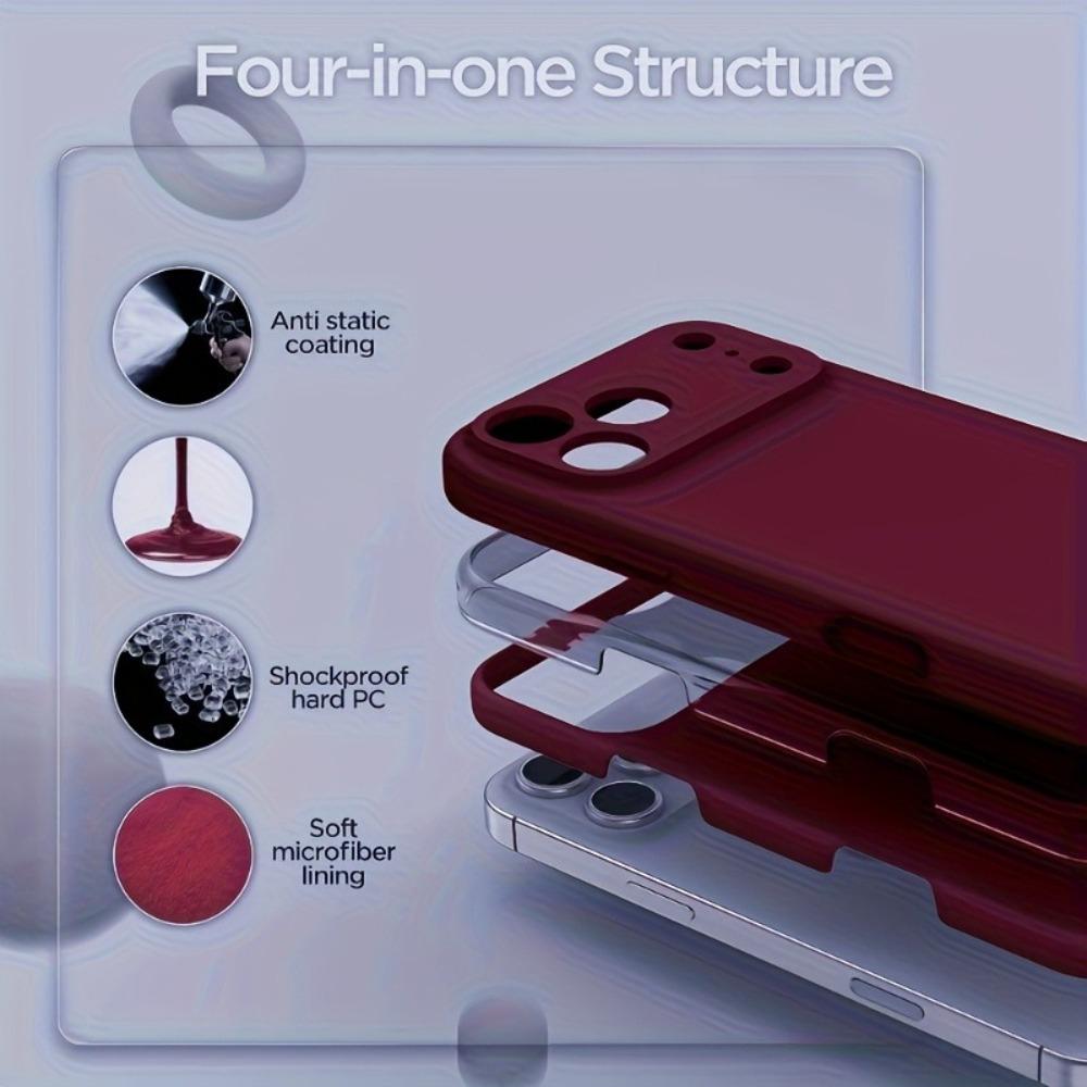 Phone Case: Luxury Original Liquid Silicone Soft Case for IPhone 17/16/15/14/13/12/11 Pro Max Plus, Anti-drop Frame Protection Cover, Mobile Phone Accessory