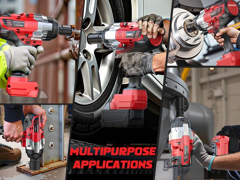 1700Ft-lbs (2300N.m) Cordless Impact Wrench 1/2" Compatible with Milwaukee 18V Battery(No Battery!!), Brushless Impact Gun with 4 Modes & LED Light for Car, Truck