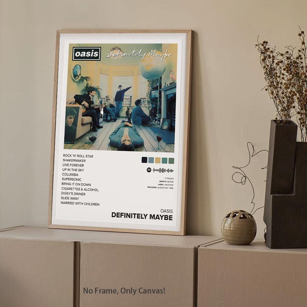 1pc Oasis Poster Album Cover Art, Unique Artwork, Music Room Wall Decor, 1994 Decoration, Perfect Home Decor & Creative Gift, Universal Setting