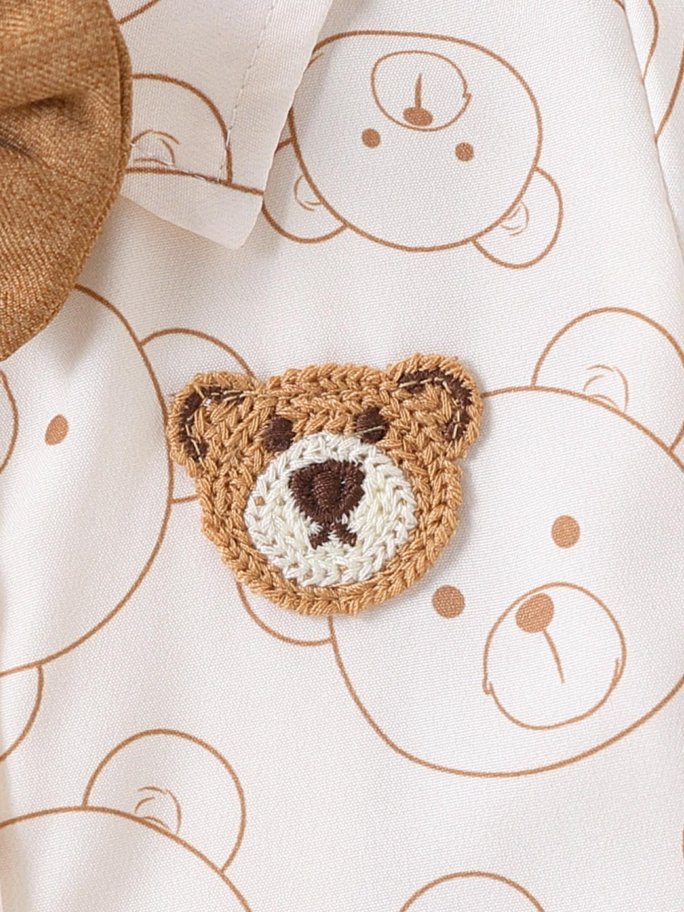 Baby Boy Bear Print Short Sleeve Shirt with Bow Shorts Set, Cute Gentleman Style Summer Comfort Two-Piece, Kids Fashion Clothing