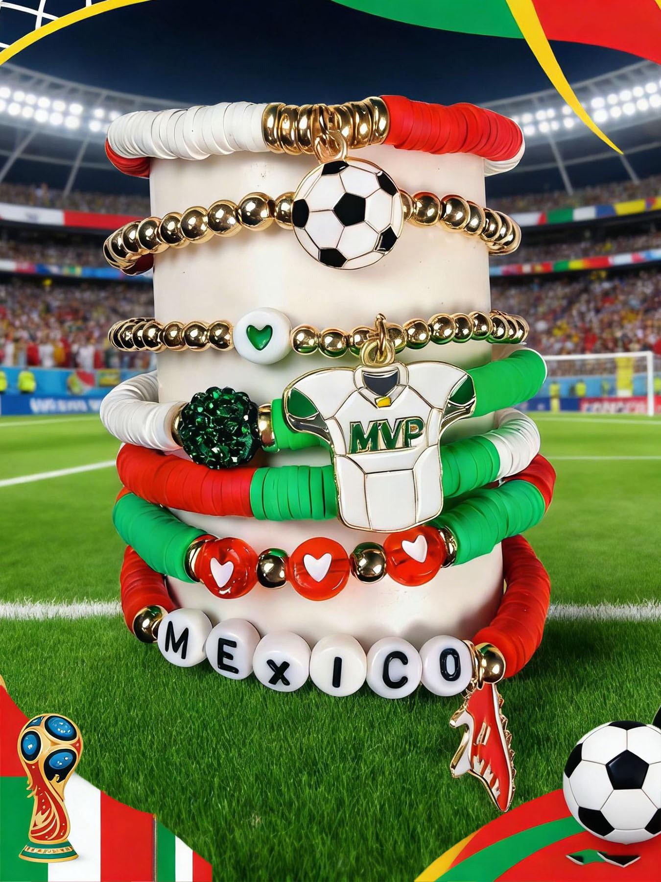 2026 Usmnt World Cup Soccer Soft Clay Bracelet Set, Usa Canada Mexico World Cup Bracelets, Sports Fan Accessories, Collectible Souvenirs