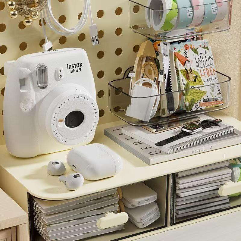 Multifunctional Three-In-One Desktop Organizer, Drawer-Style Storage Shelf, Office Desk Workspace, Wall-Mounted Design