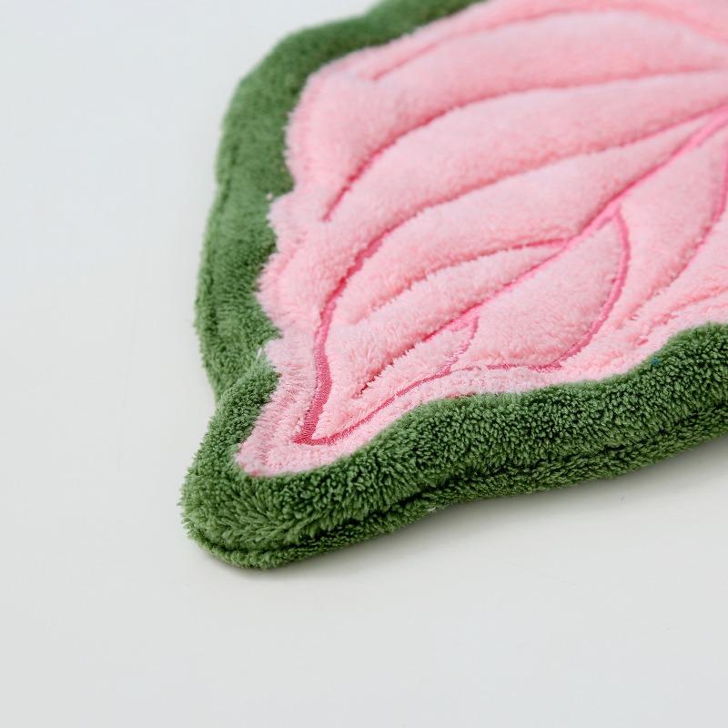 1 Pack Leaf Shaped Coral Fleece Hanging Hand Towel | Thickened Absorbent Lint-Free Quick-Drying | Multi-Purpose Towel Cleaning Cloth for Kids Home Kitchen Bathroom Daily Use