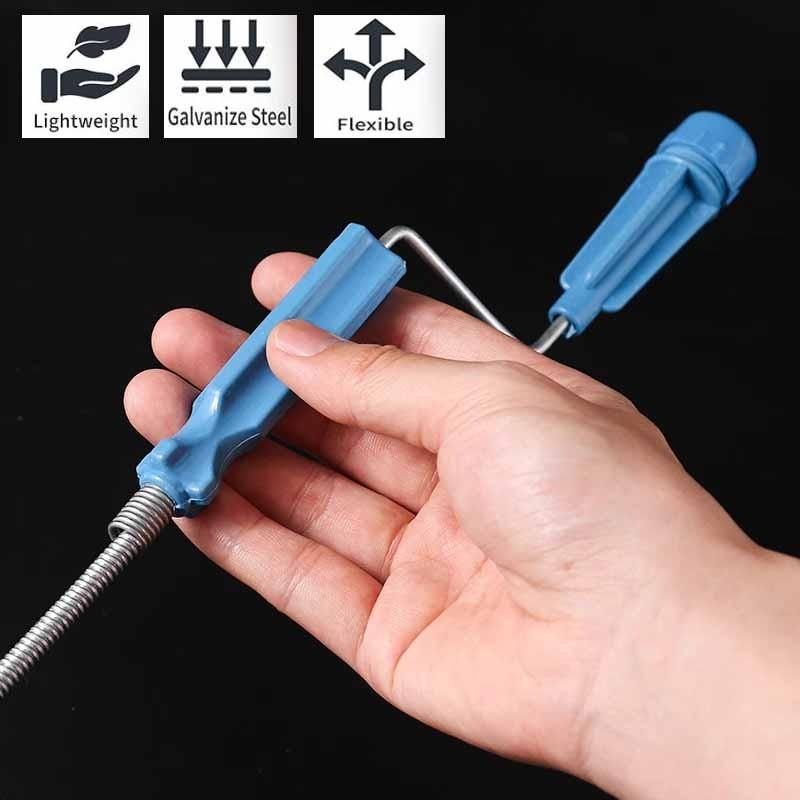 4.92Ft Manual Pipe Dredging Device, Toilet Clog Dredging Tool, Kitchen Sewer Dredging Tool, Cleaning Hair And Garbage That Clogs The Sewer, Kitchen, Bathroom, And Toilet Cleaning Supplies(1PCS)