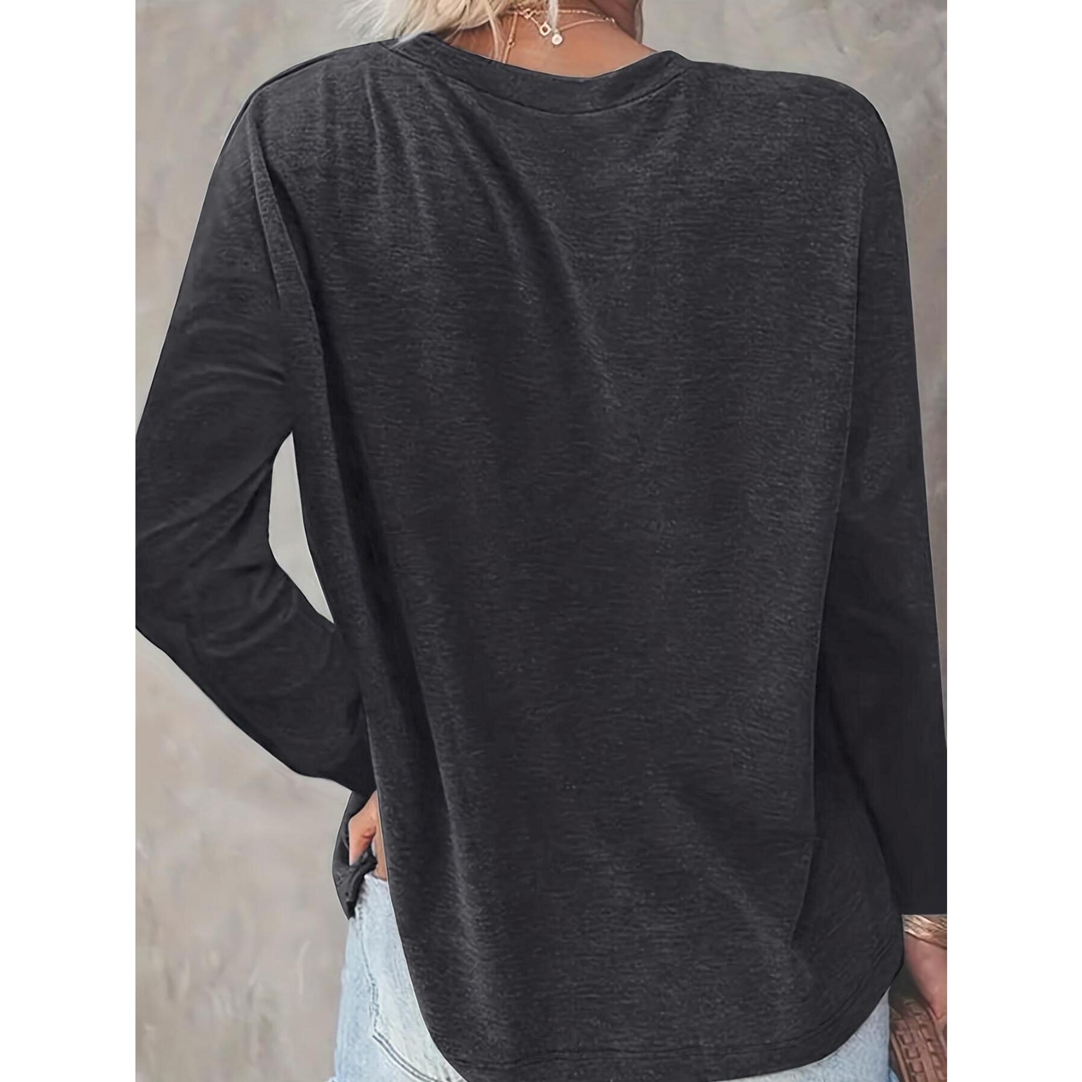 Women's Dragonfly Print Round Neck Tee, Casual Long Sleeve Crew Neck T-Shirt for Summer, Fashion Women's Top for Daily Wear, Everyday