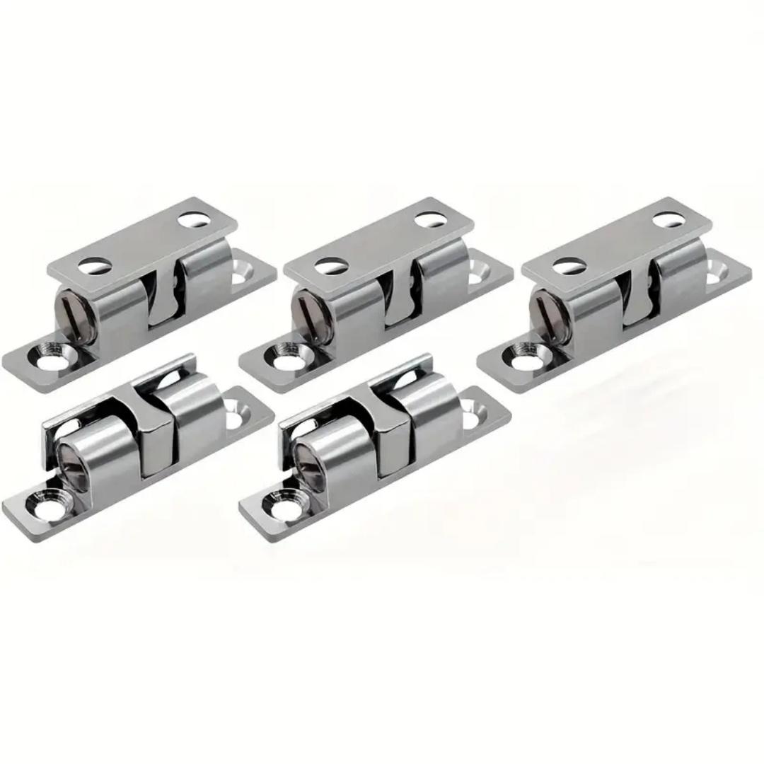 Adjustable Spring Ball Locks for Furniture Doors, Cabinet Hinges, Wardrobe Gates, 5 Pack, Dual Ball Latch, Easy Installation, Door Hardware