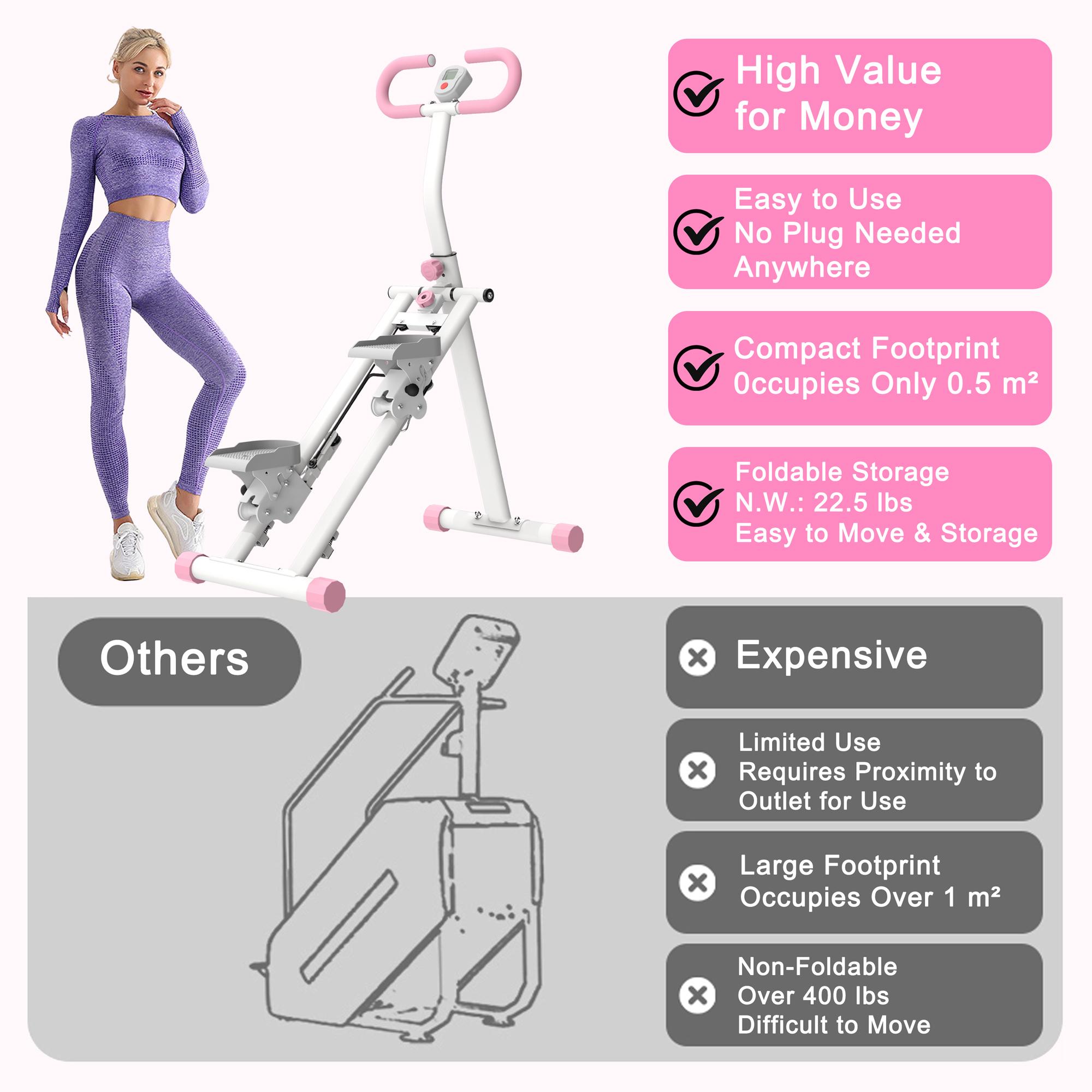 【KINMAC】330lbs Stair Stepper Climber Machine with Adjustable Resistance & Handlebar - Upgrade Vertical Climber Workout Machine for Full-Body Exercise Climber Fitness Equipment with Stable Frame 196N 3Level