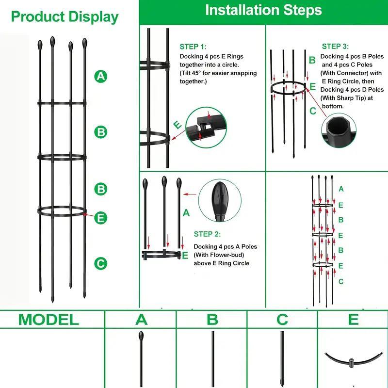 Adjustable Stackable Garden Lattice, Garden Trellis, Indoor Outdoor Rust-Resistant Plastic Plant Stand, Easy Assembly Climbing Plants Support