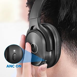 ZIHNIC PN9 Active Noise Canceling Headphones，Wireless Bluetooth Earbuds，Over Ear Foldable Sport Headset，Long Standby Powerful Battery Life Bluetooth 5.4 Waterproof Long Standby Foldable Sport