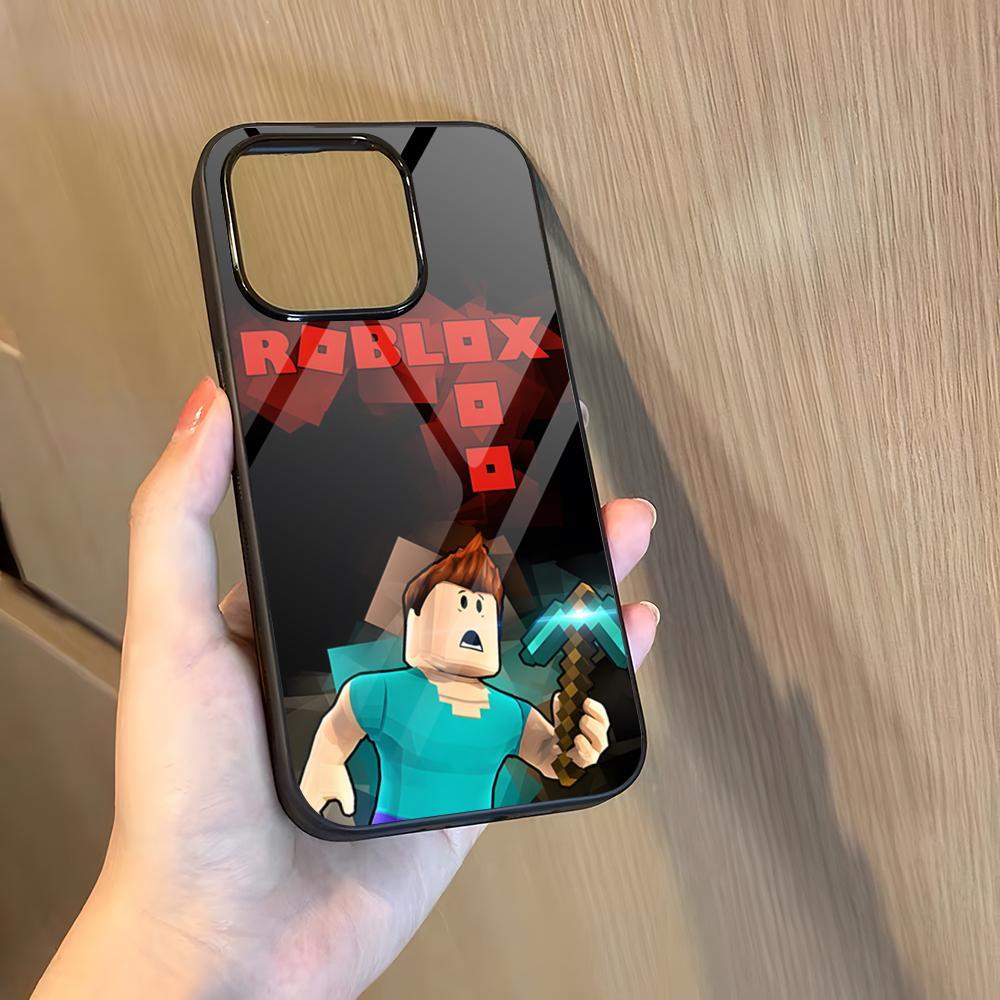Cartoon R-Robloxs Phone Case for 17 Pro Max iphone 16 Plus 15 Pro Max 14 12 11 13 Mini X Xs XR PC+TPU Cover