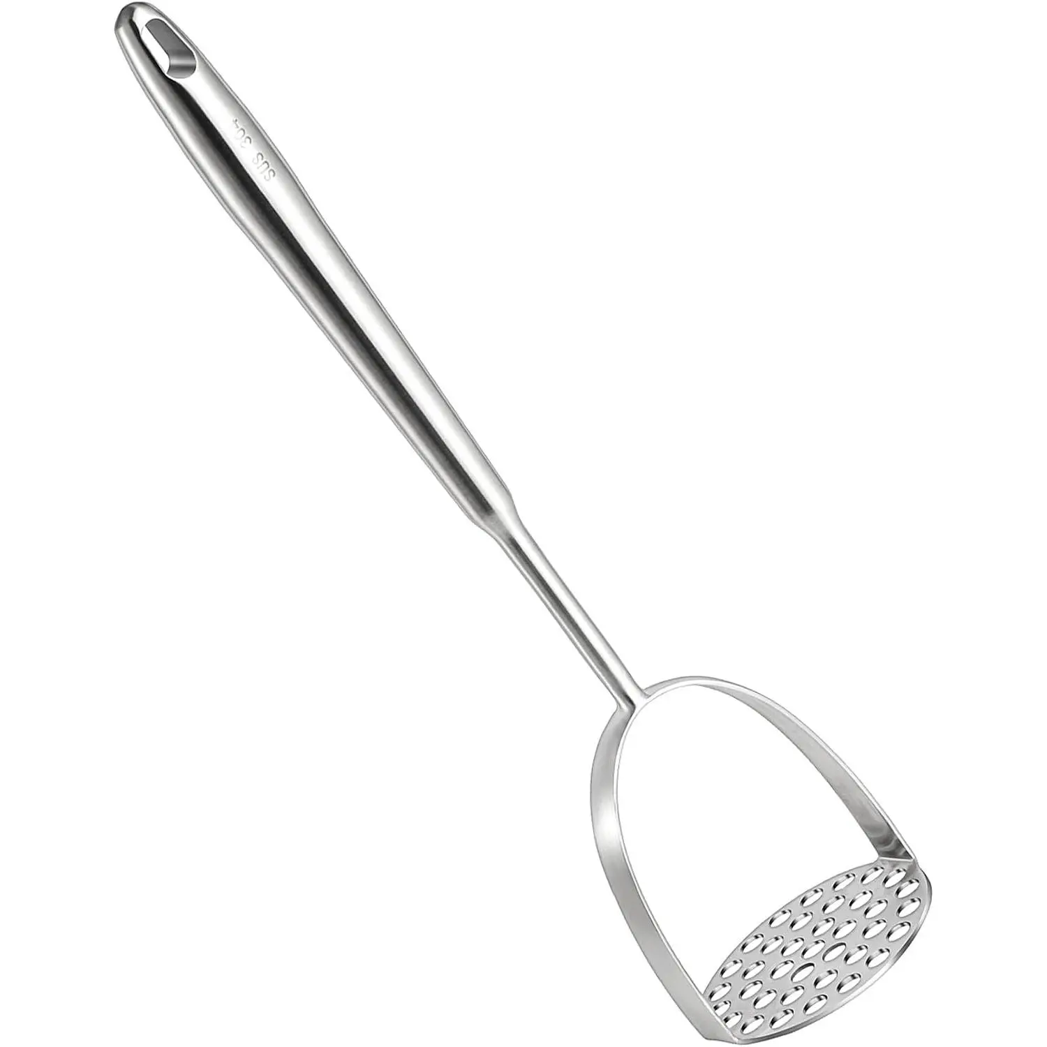 Heavy Duty Mashed Potatoe Masher, Professional Integrated Stainless Steel Potato Masher, Food Masher for Avocado, Potatoes, Beans, Meat, Vegetables, Dishwasher Safe (Heavy Duty stainless steel Masher)