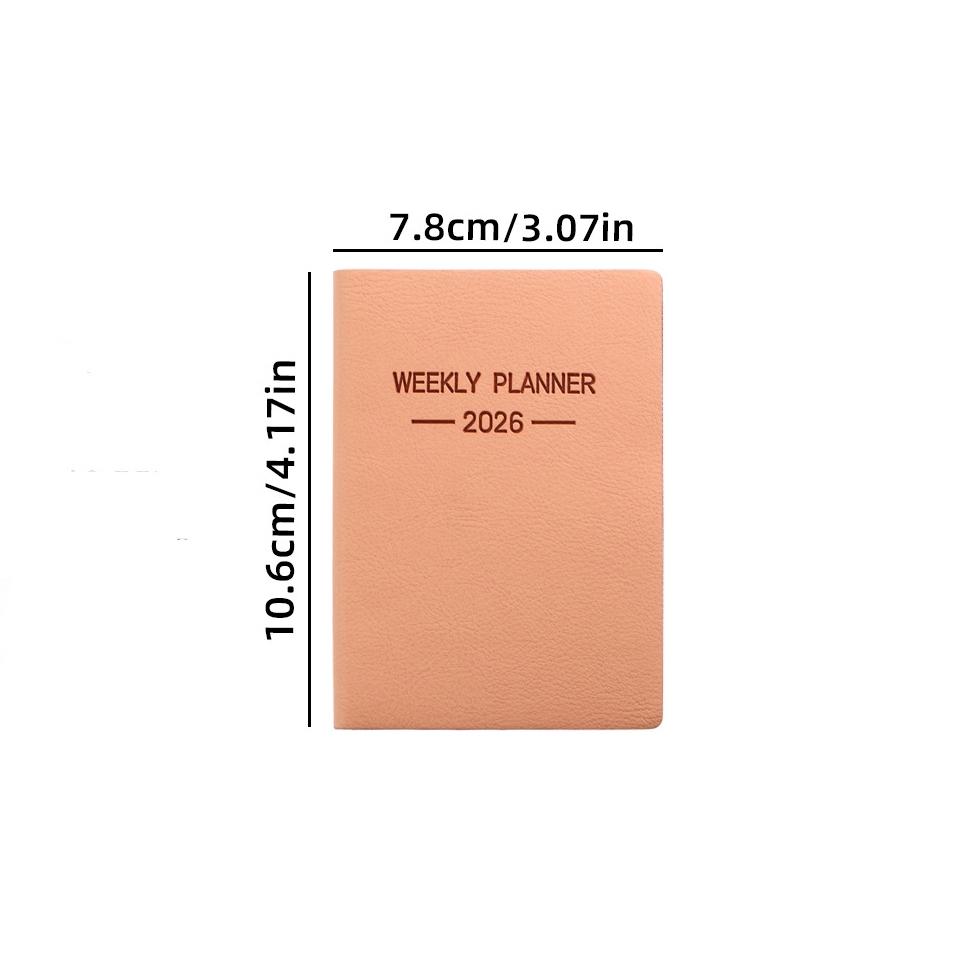 2 Pack A7 Mini Diary Planner 2026, Weekly Planner, Daily Schedule Notebook, English Language, Perfect for Organization & Planning