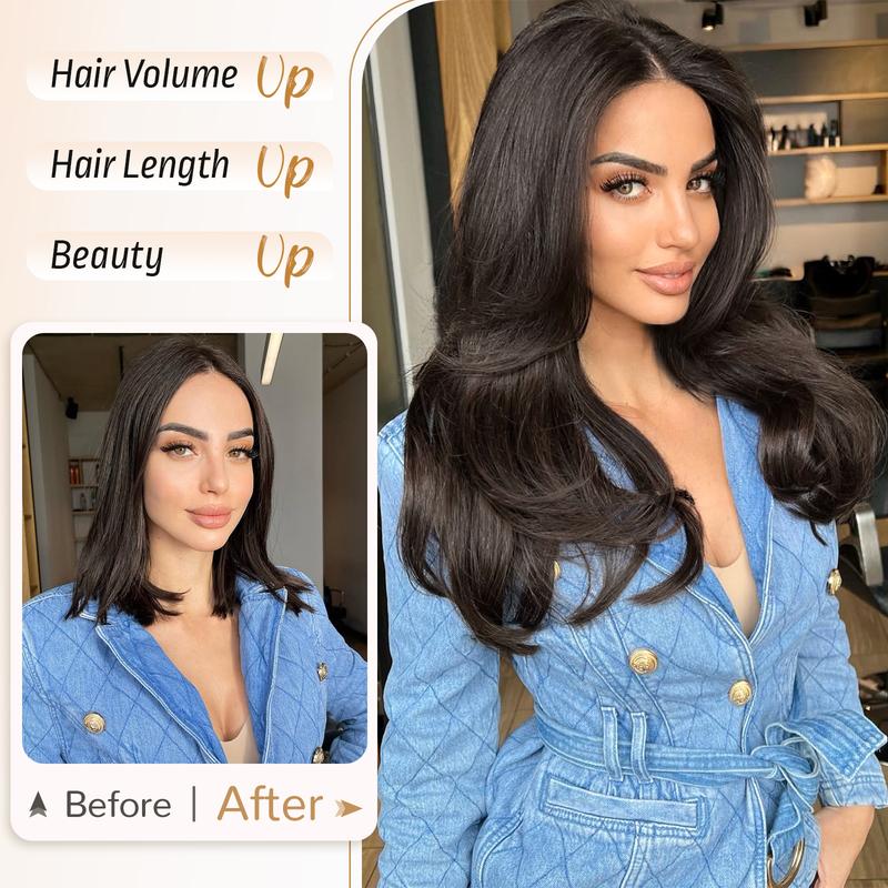 [AISI HAIR]Hair Topper Clip 24inch 3D 360° Cover Hair Toppers for Women with Thinning Hair Easy to Wear Fluffy Toppers Hair Pieces for Women with 3 anti-slip clips Many Colors