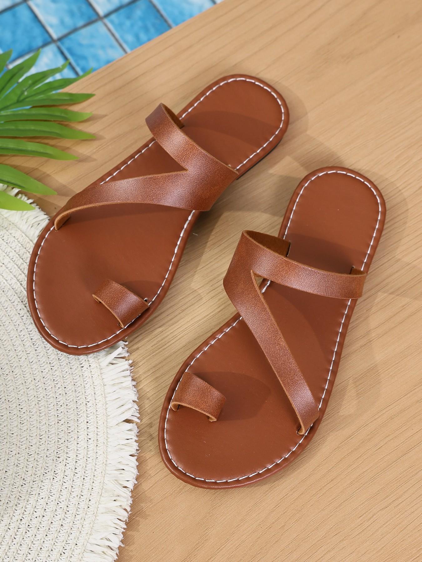 2026 Women's Summer New Bohemian Style Slip-On Sandals, Flat Heel, Beach Travel, Large Size, Comfortable Footwear for Ladies