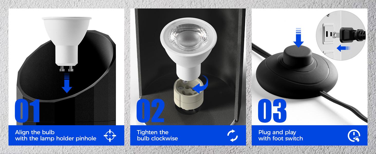 Barrina Uplighting Indoor Spotlight, 2 in 1, 3000K GU10 Bulb, LED Spot Lights for Plant Picture Home,2 Packs