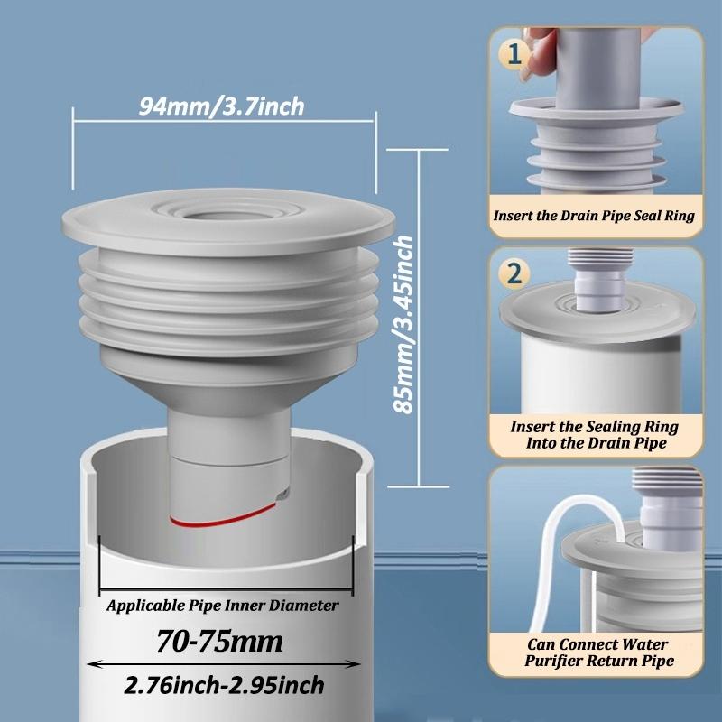 Silicone Bathroom Sewer Seal Ring, Kitchen Sink Sewer Pipe Plug, Washing Machine Anti-odor Leakage Floor Drain Connector Stopper