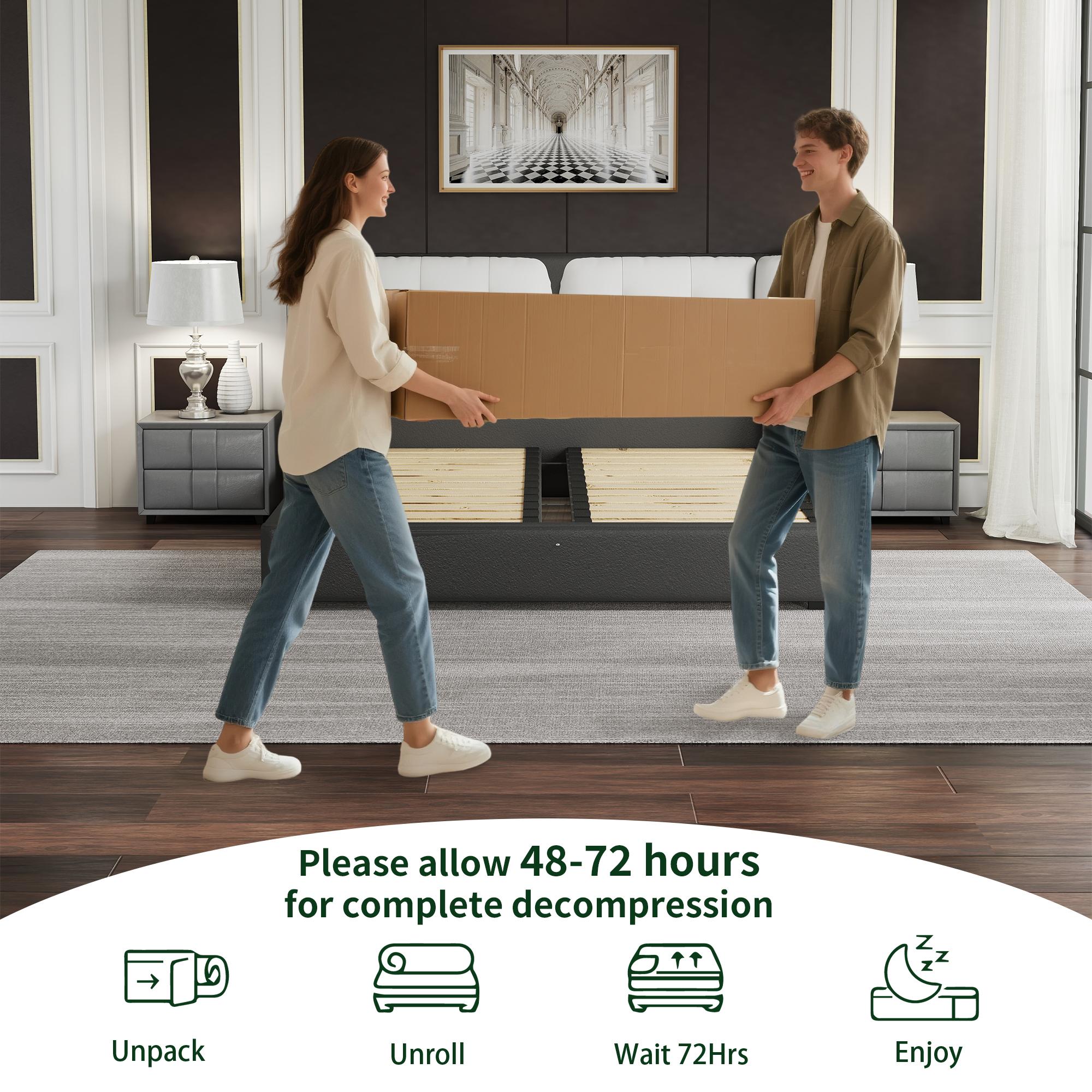 BOMASS 12-14 Inch Hybrid Mattress Twin Full Queen King Size Memory Foam InnerSpring Black Gray Mattresses Durable Medium Firm Soft Bed In A Box BOMASS 12-14 Inch Hybrid Mattress Twin Full Queen King Size Memory Foam InnerSpring Black Gray Mattresses Durable Medium Firm Soft Bed In A Box