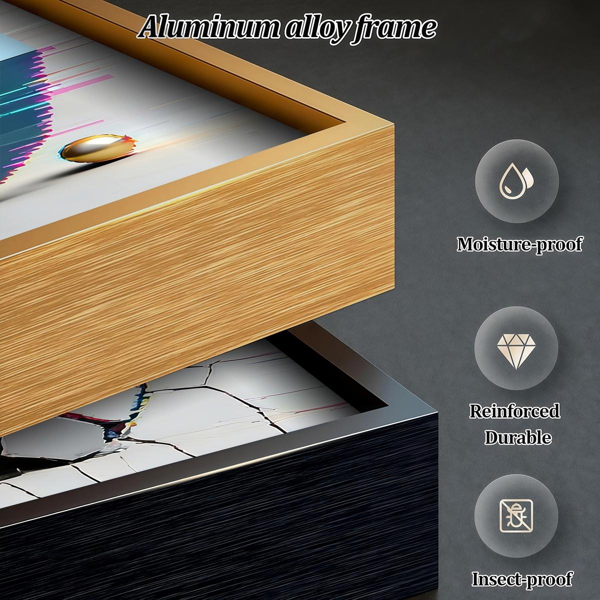 3 Counts Aluminum Alloy Framed Painting, Modern Geometric Abstract Art Pictures, Home Decoration For Living Room, Bedroom, Office, Restaurant, Hallway Wall Decor, Odorless Print Artwork, Luxury Perfect Gift For Friends And Family