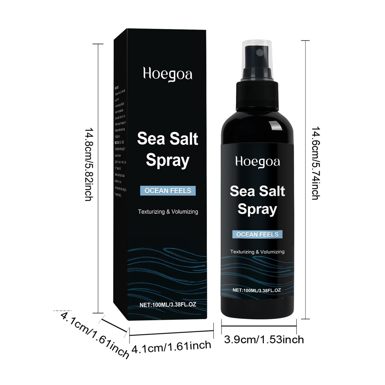 Hoegoa Men's Sea Salt Styling Spray, Haircare Gentle Lightweight Volumizing Long-Lasting Fresh Root Texture Care, Hair Gel for Volume & Shine, Daily Use