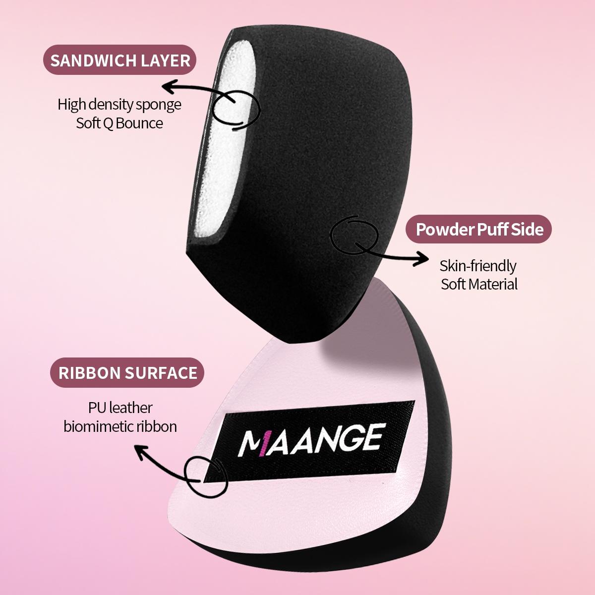 MAANGE 1pc Foundation Sponge, Powder Puff, Makeup Sponge, Beauty Sponge, Cushion Puff for Foundation and Powder, Triangle Foundation Applicator for Liquid Cream Powder, Travel Makeup Tools, Gift for Women & Girls (Pink)