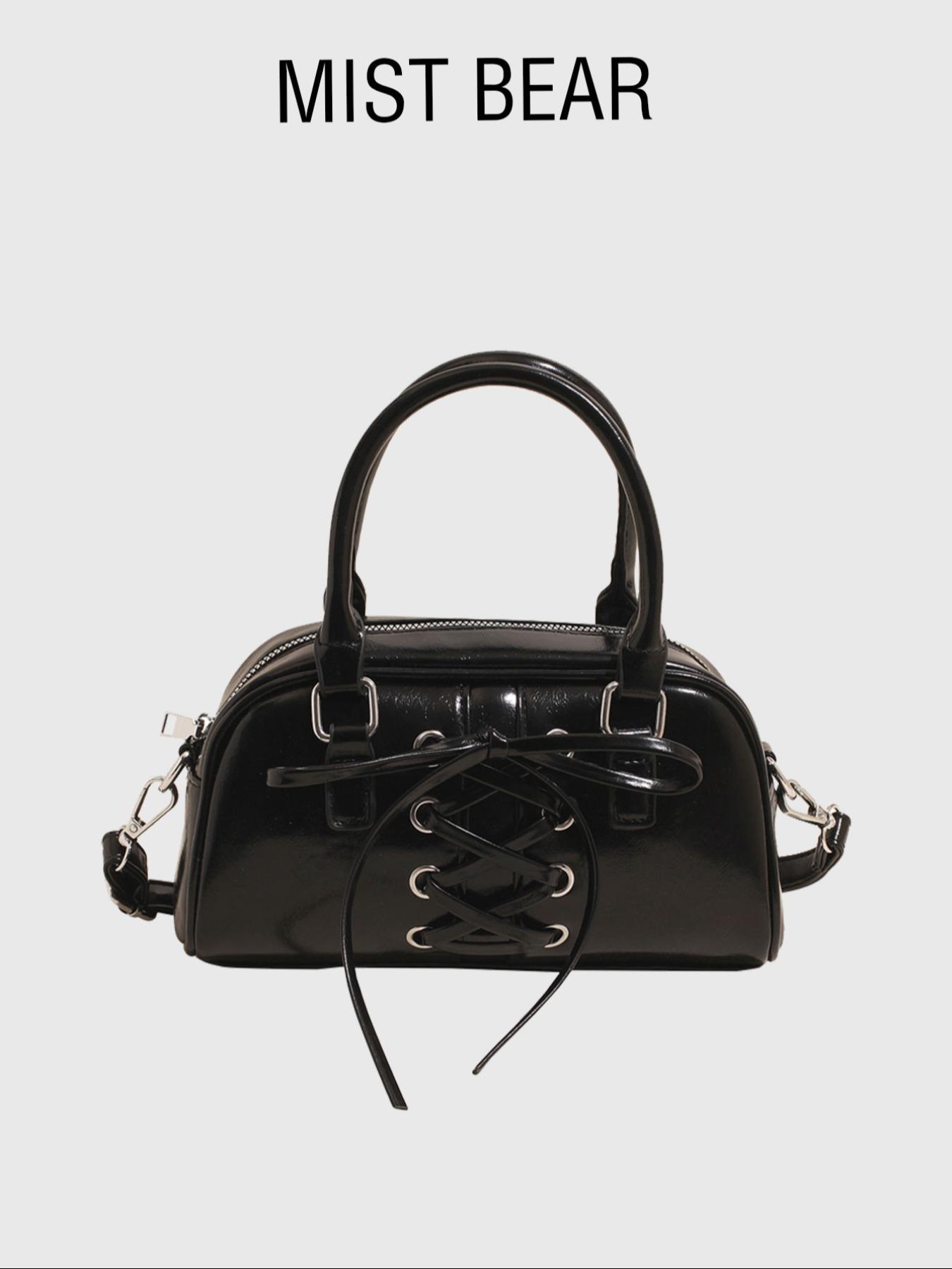 Women's PU Leather Crossbody Bag, Adjustable Strap, Zip Closure, Butterfly Knot Design, Ideal for Office, Work, Travel, Outdoor Activities