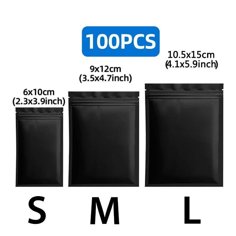 100-Pack Reusable Sealed Zipper Bags, Jewelry Sample Blind Bags, Small Business Packaging, Smell-Proof, 3x4 Inch, Clear Window, Resealable Zipper Bags