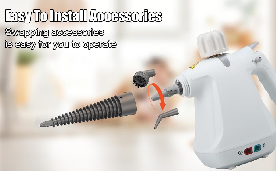 Handheld Steam Cleaner, Multi-Purpose Portable Steamer for Home, Complete Kit of Accessories for Cleaning Floor, Upholstery, Grout and Car Various Attachments Compact Size