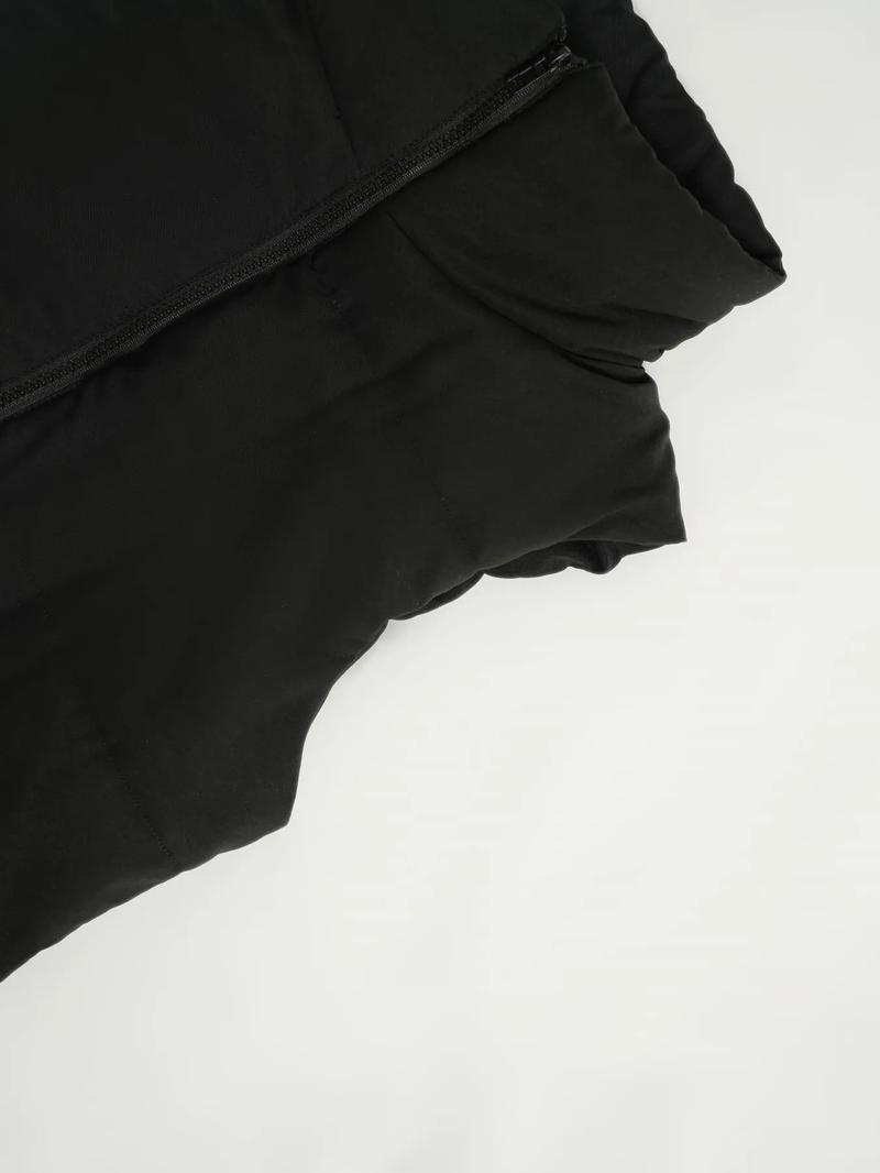 Women's Solid Zip Up Puffer Vest Coat, Zip Up Coats, Casual Sleeveless Thermal Lined Outerwear for Fall & Winter, Women's Clothing for Daily Wear