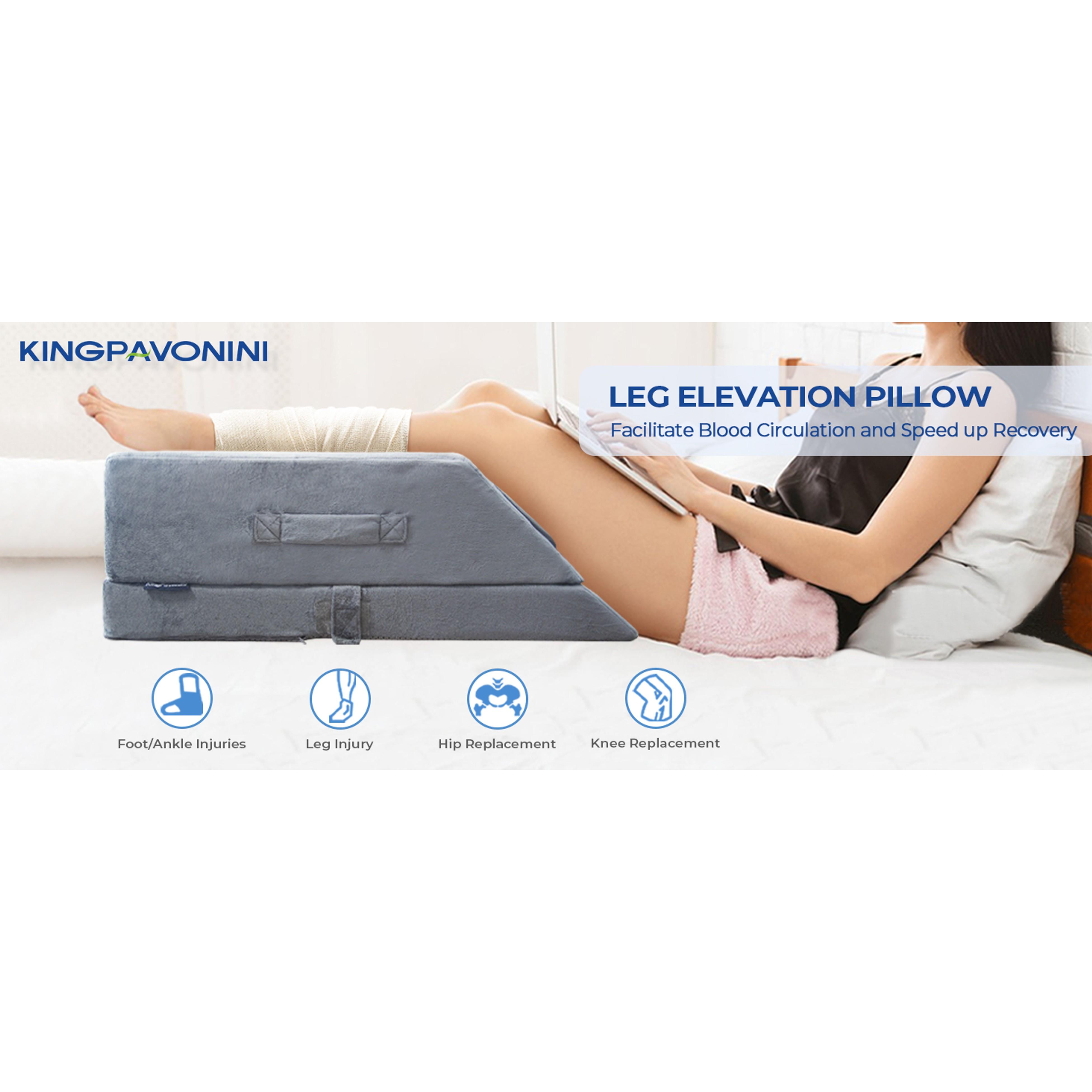4-Height Adjustable Leg Elevation Pillows for After Surgery, Injuries, or Rest, Memory Foam Leg Pillows for Sleeping with 3 Handles and Insert Pad, Washable Velvet Cover 4-Height Adjustable Leg Elevation Pillows for After Surgery, Injuries, or Rest, Memory Foam Leg Pillows for Sleeping with 3 Handles and Insert Pad, Washable Velvet Cover
