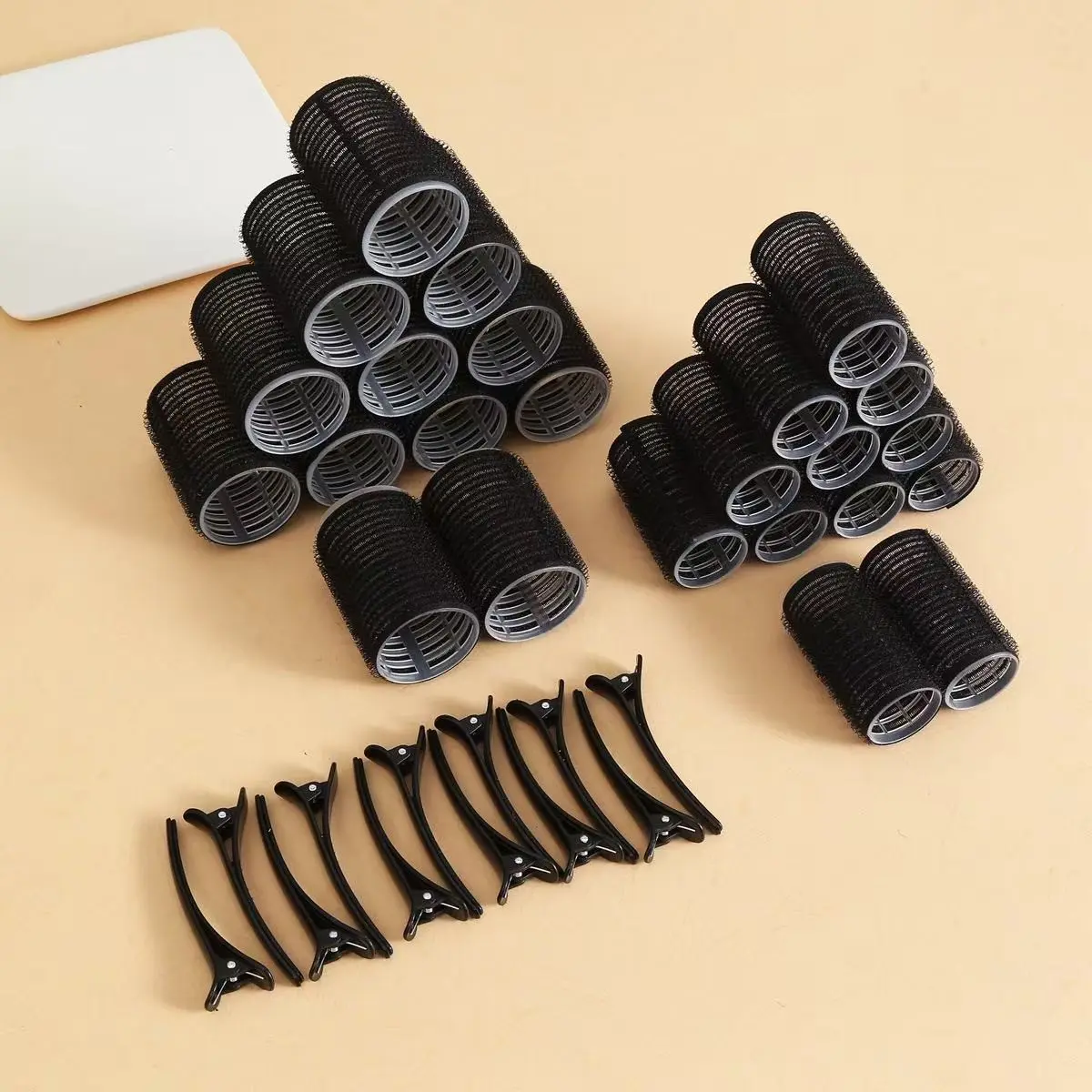 36-Piece Hair Curling Clip Set, No Heat Heatless Manual Hair Styling Tool, Includes 12 Large and Small Rollers, Perfect for Home and Travel, Hair Rollers with Clips