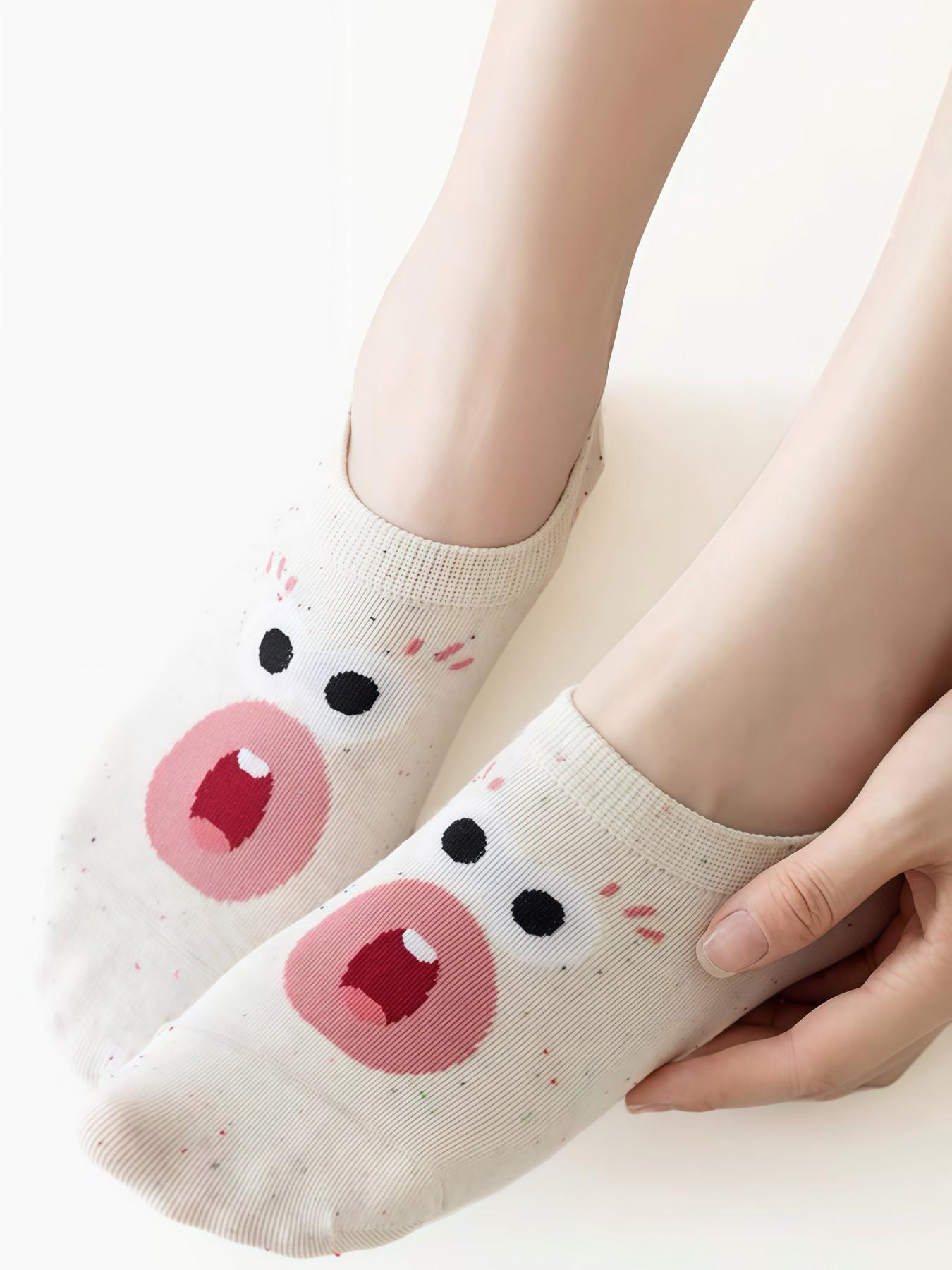 5 Pairs Spring Summer Fall New Cute Funny Weird Socks, Couple Personality Tiktok Trendy, Adorable Cartoon 3D Eyes Boat Socks
