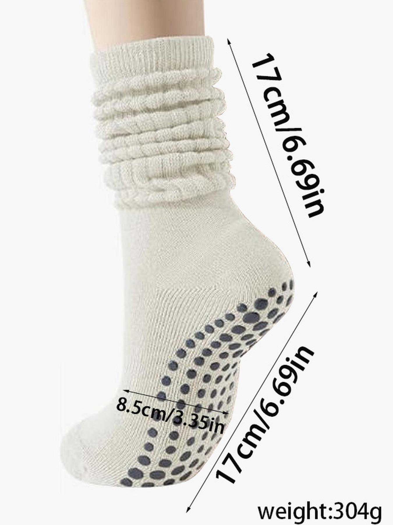 6pairs Women's casual yoga tube socks with silicone anti slip Pilates socks at the bottom, high-end sense, solid color, extended stacking socks, Slouch Socks, Sports Fit Socks, Athletic Socks, Sock Packs