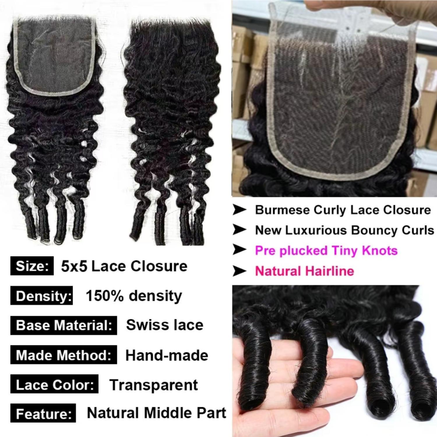 VIPbeauty 5x5 HD Ultra-thin Transparent Lace Closure Burmese Curly 12A Brazilian Virgin Human Hair Closure Free Part Pre Plucked with Baby Hair Natural Black VIPbeauty 5x5 HD Ultra-thin Transparent Lace Closure Burmese Curly 12A Brazilian Virgin Human Hair Closure Free Part Pre Plucked with Baby Hair Natural Black