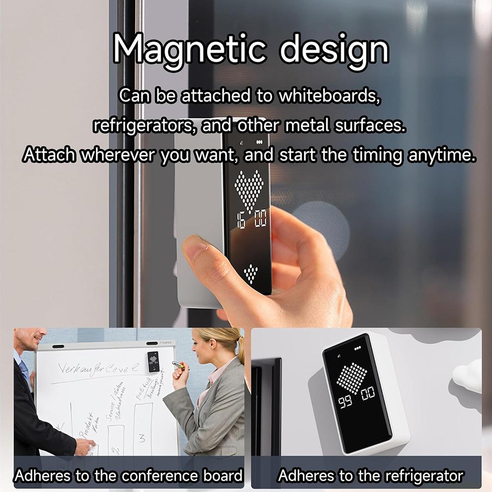 Sand Timer, Digital Hourglass Timer, Rechargeable Magnetic Visual Timer with Large LED Display, Adjustable Volume for Classroom, Cooking, Fitness, Baking, Kids Learning & Teaching