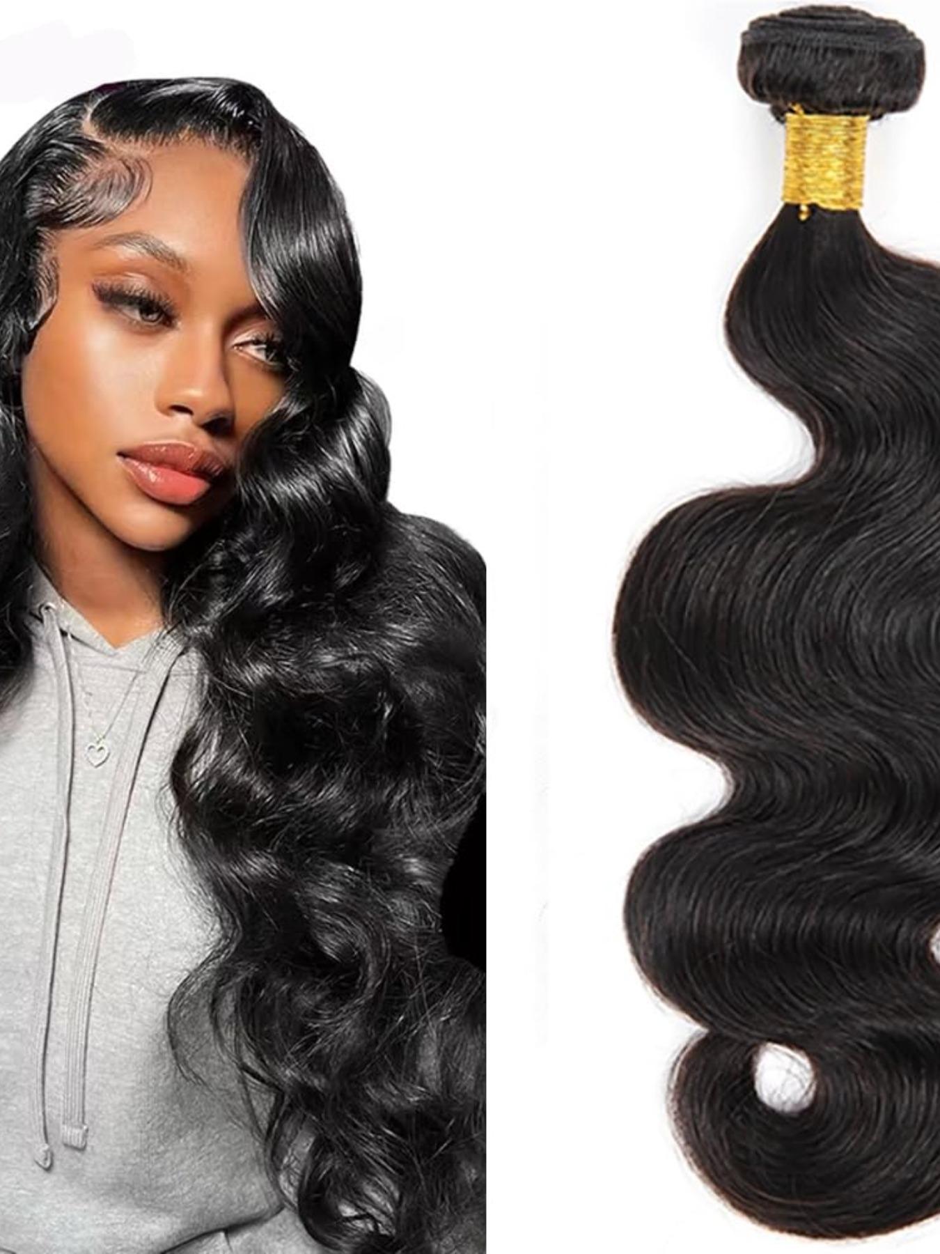 1PC 4A-NBW Natural Black Body Wave Human Hair Bundle, Brazilian Hair Weave