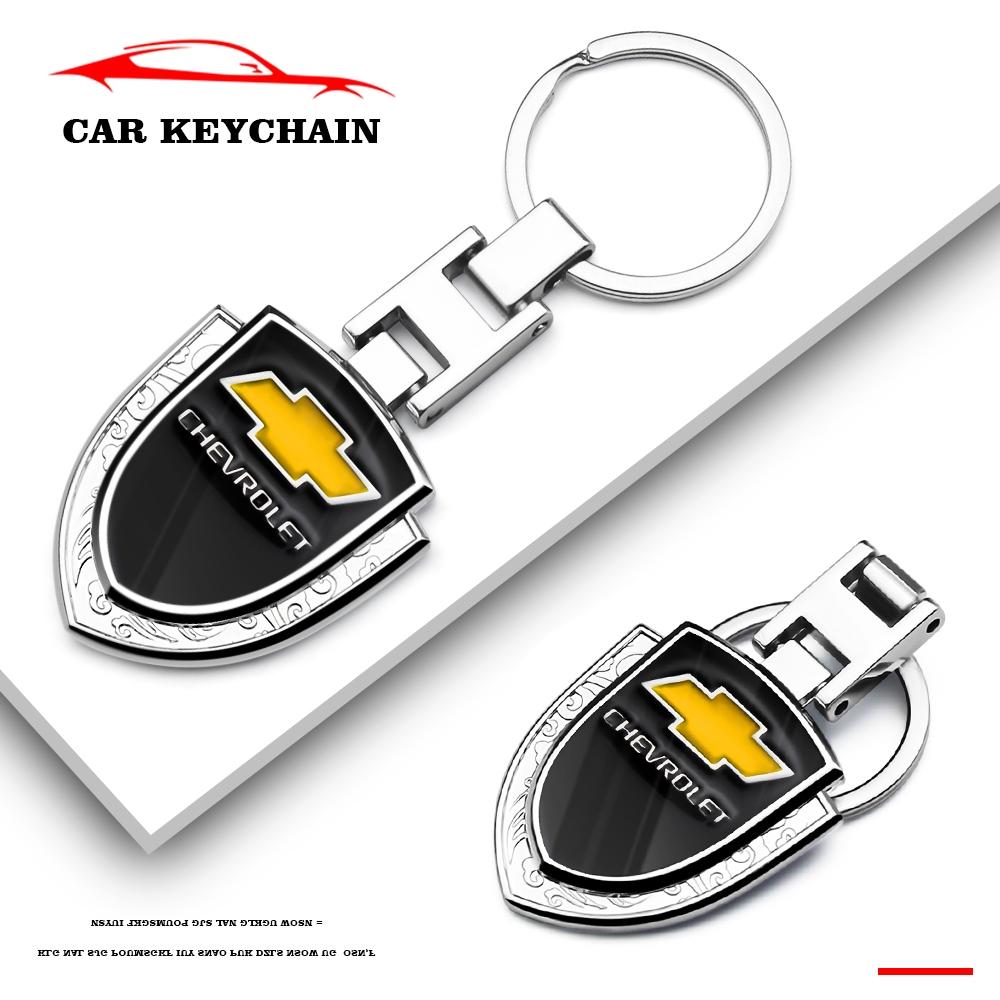 Car Style Metal Shield Keychain, Chevrolet Car Accessories, Durable Automotive Accessory, Stylish Vehicle Decoration, Keychain Attachment