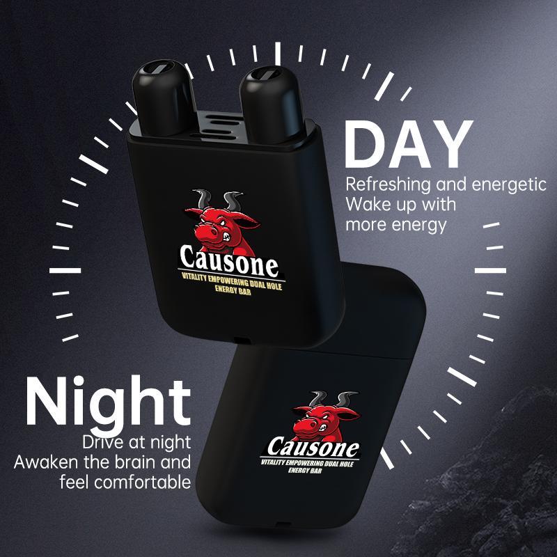 Causone Niu head double-hole flip nose cooling rod prevent motion sickness and refresh the mind and drive the car and nasal sucking cooling oil