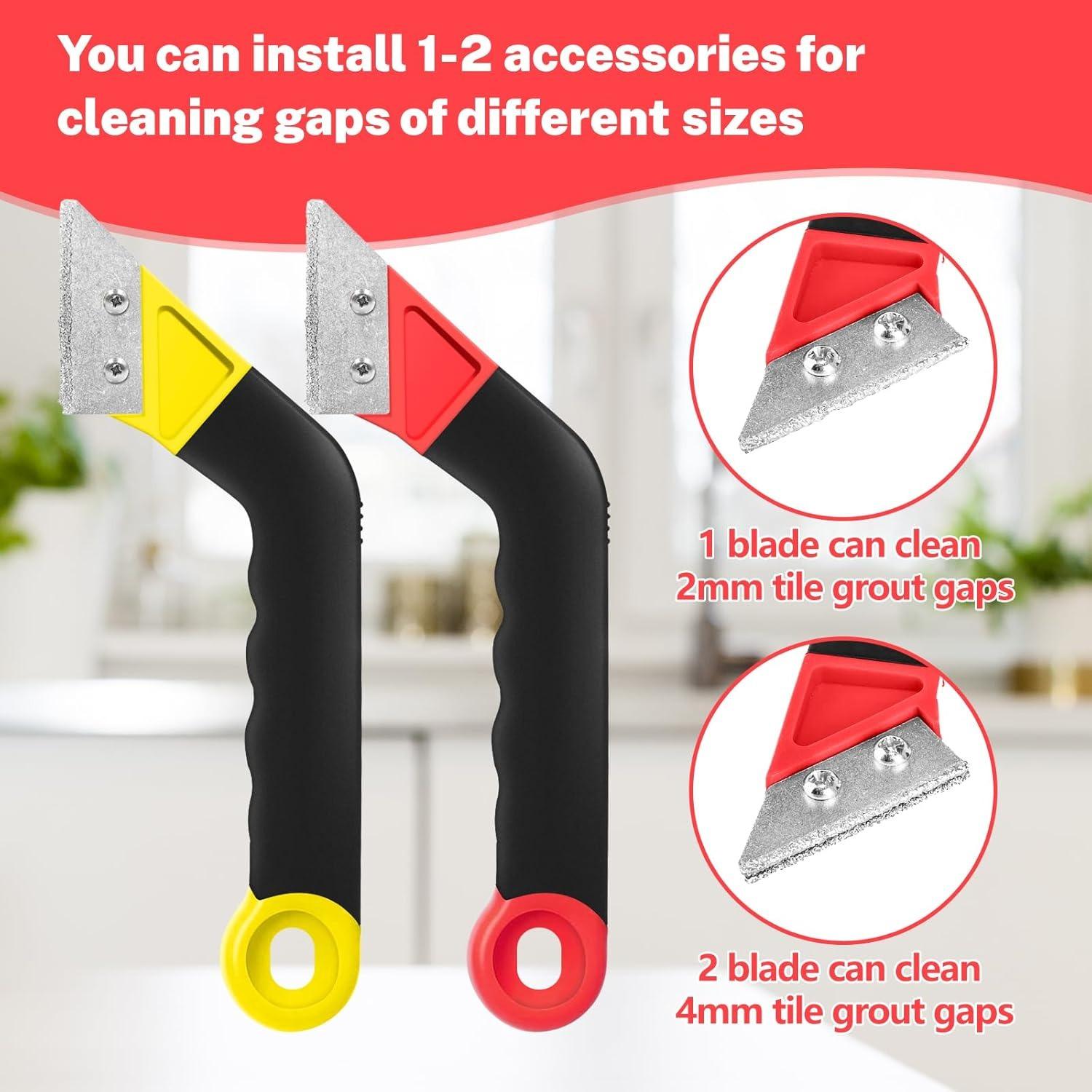 11 Pack Grout Removal Tool Kit/4 Pcs Grout Tool Applicator – Tile Tools for Smooth Finish, Caulking Tool Kit for Precise Sealing of Gaps, Edges & Corners, Works on All Tile Angles