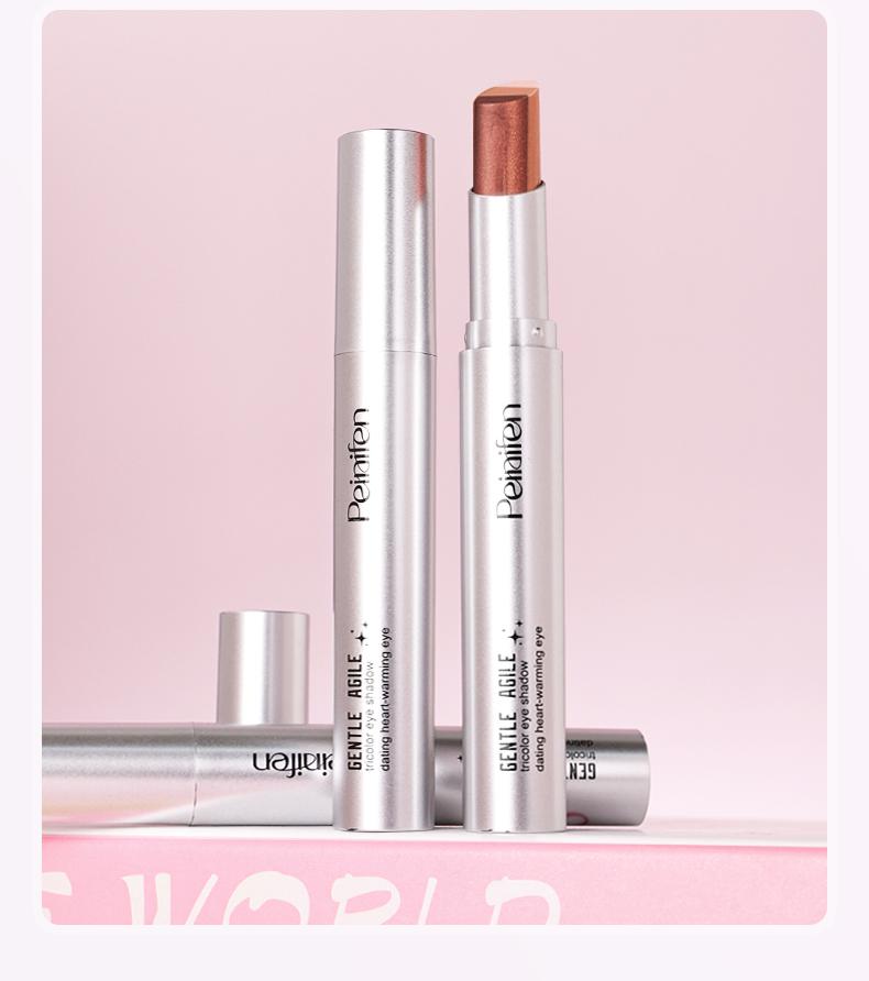 Three-Color Gradient Eyeshadow Stick, Matte Finish, Waterproof, Long-Lasting, Neutral Shades, Easy Application, Perfect for All Skin Types