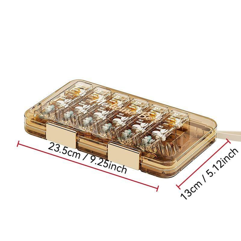 Portable Covered Medicine Box, Transparent Plastic, Easy to Carry and Separate, Clear Visibility, Ideal for Daily Use and Travel