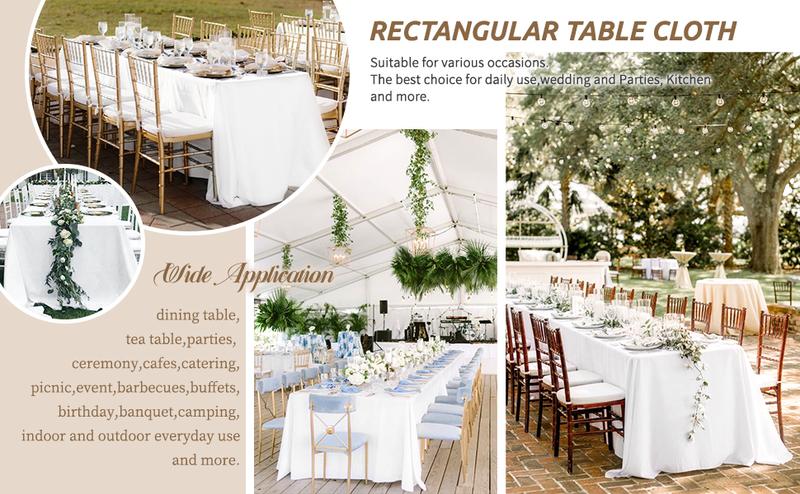 6/8/12-Pack 60×102 Inch Rectangle Tablecloths – Washable Polyester Table Covers for Wedding Receptions, Valentine’s Day, Baby Shower, Bridal Shower, Birthday Parties, Romantic Dinners, Buffet Tables, Outdoor Camping & 2026 Trendy Event Decor