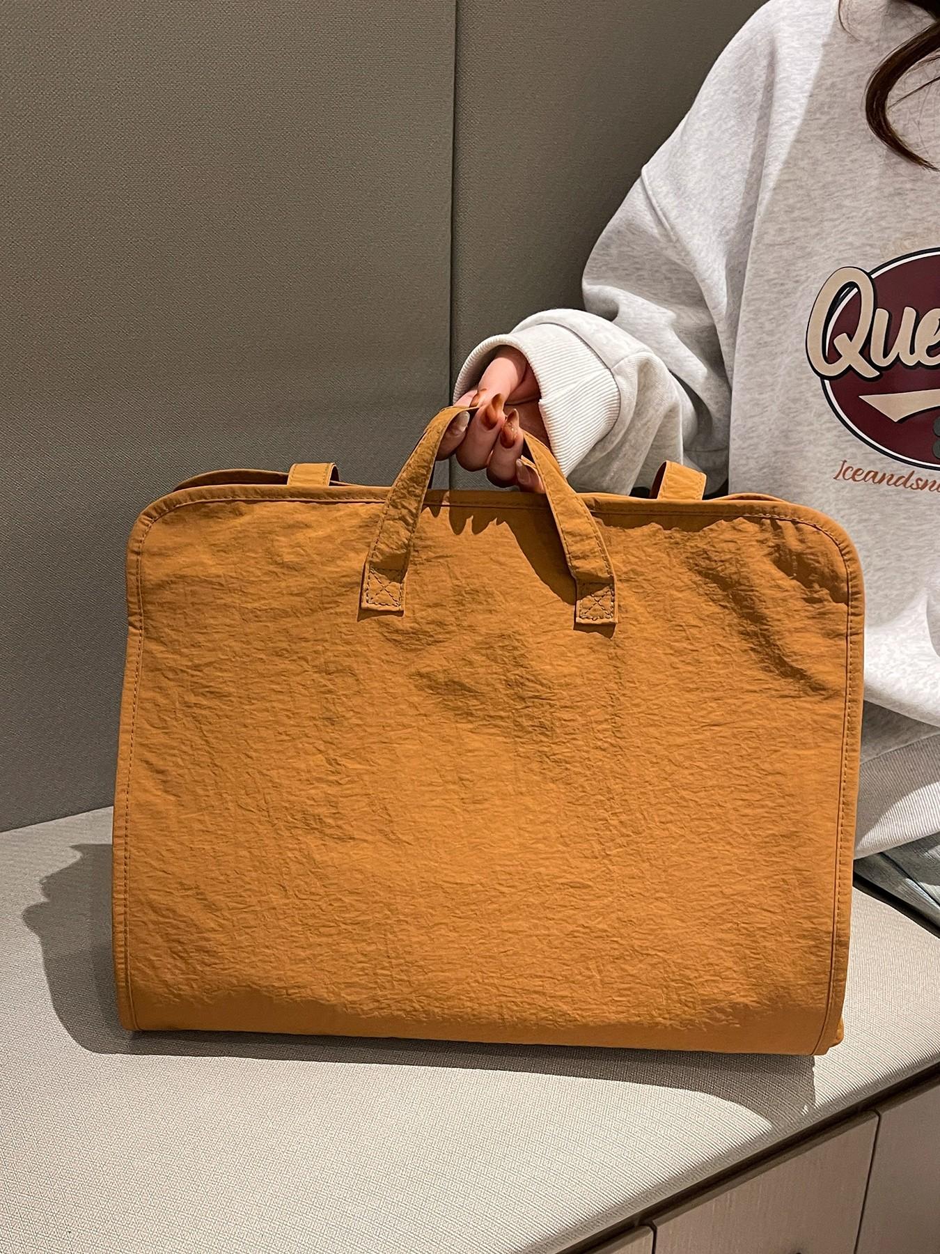 1pc  Solid color layered travel storage bag with multiple compartments, classified storage, zipper closure, lightweight material, luggage expansion tool suitable for business trips, clothing organization, super worry free storage bag