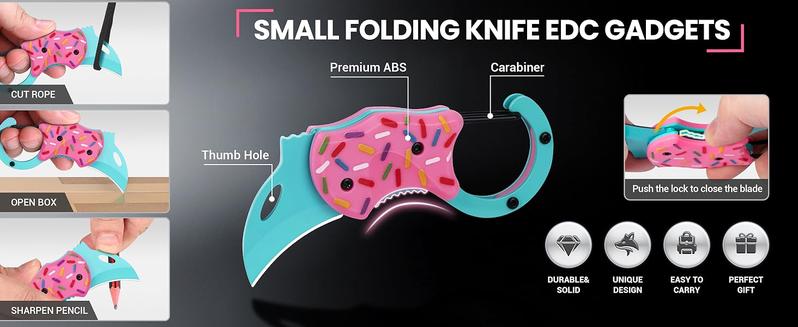 Mini Folding Gift Knife with Keychain, 1.34 Inch Blade for Everyday Carry, Compact Utility Cutter Tool