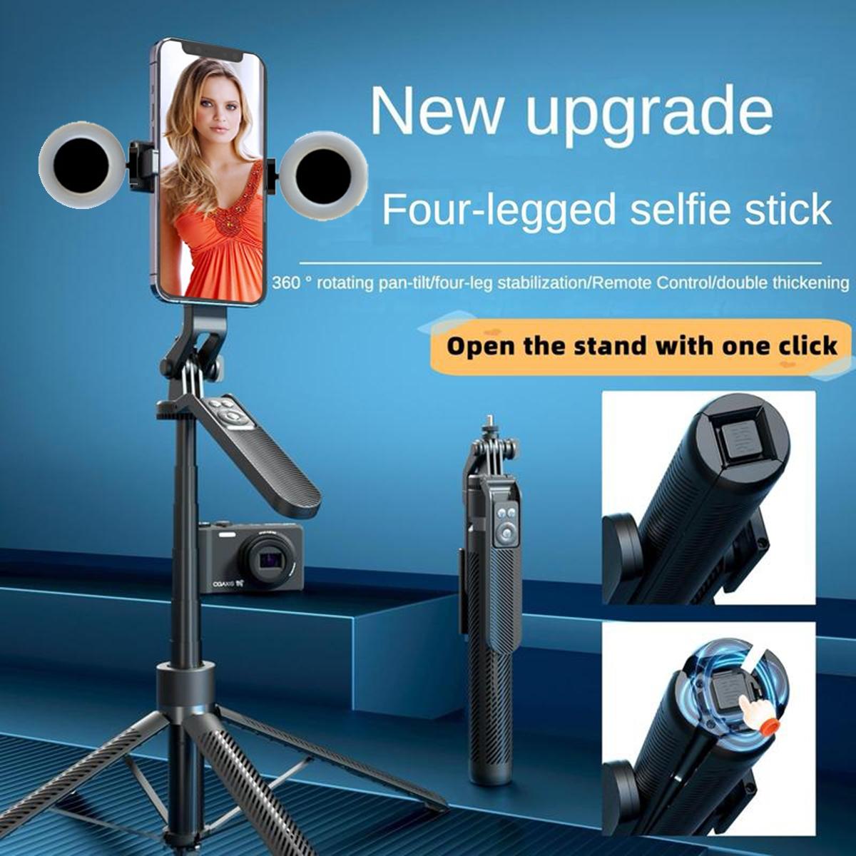 5-In-1 Smart Face Tracking Gimbal with Tripod, Wireless Selfie Remote, Light, Auto Rotation, Phone Stabilizer, Smartphone Vlogging Kit, Video Camera Accessory Kit