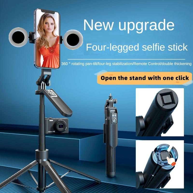 5-In-1 Smart Face Tracking Gimbal with Tripod, Wireless Selfie Remote, Light, Auto Rotation, Phone Stabilizer, Smartphone Vlogging Kit, Video Camera Accessory Kit