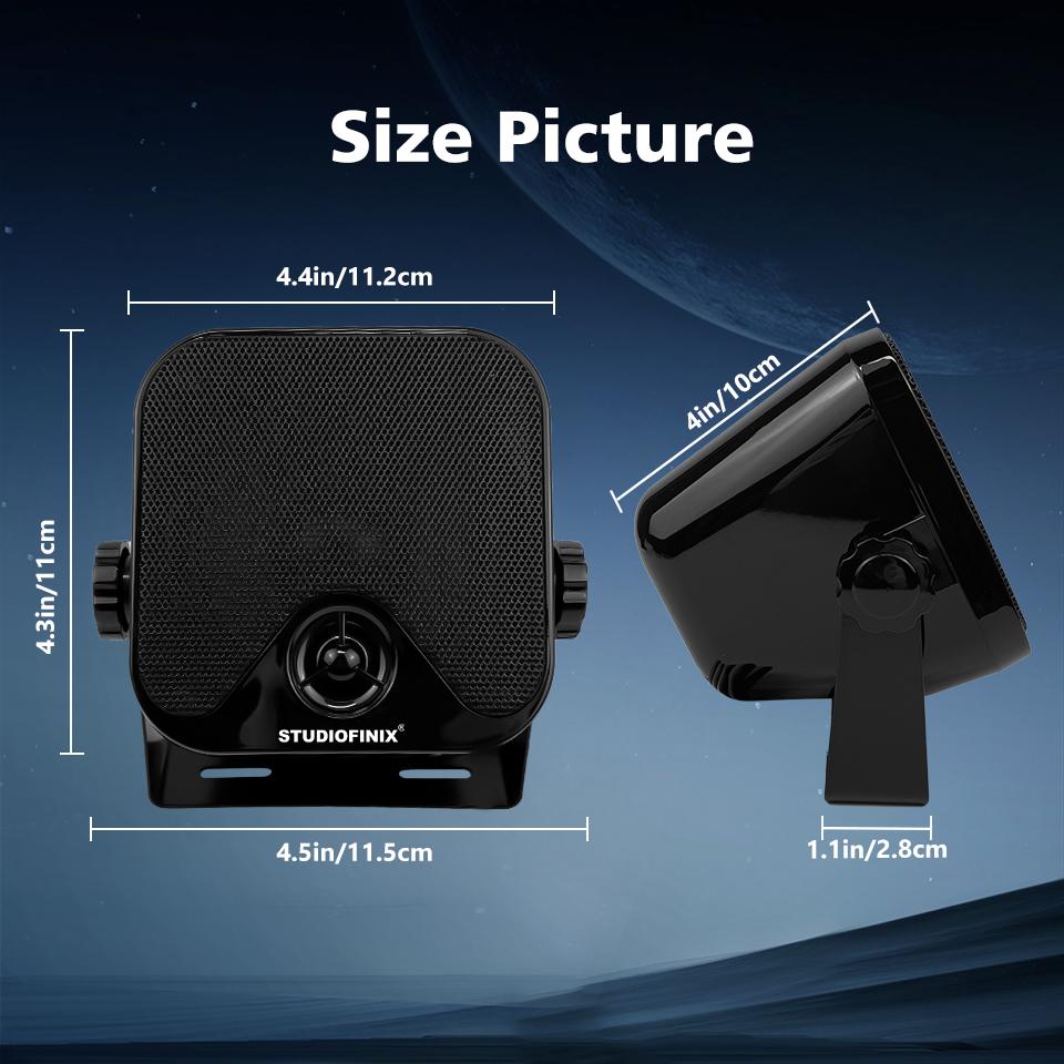 4'' Marine Waterproof Boat Speaker 120W Motorcycle Audio Speaker Heavy Duty Sound System For Outdor ATV UTV RZR
