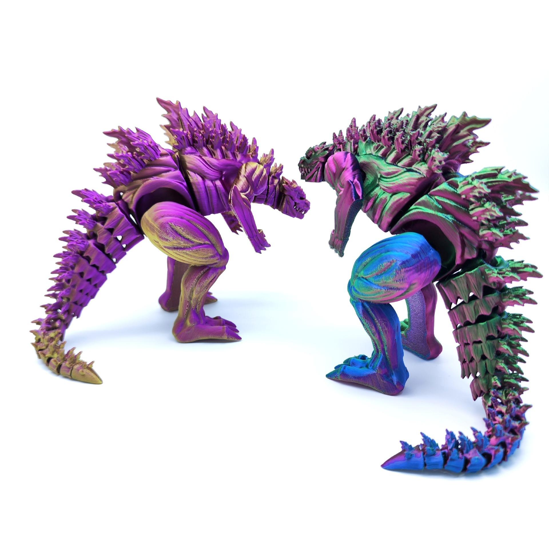 Creative Model Display Piece, 3D Printed Muscle Godzilla Toy Monster ...