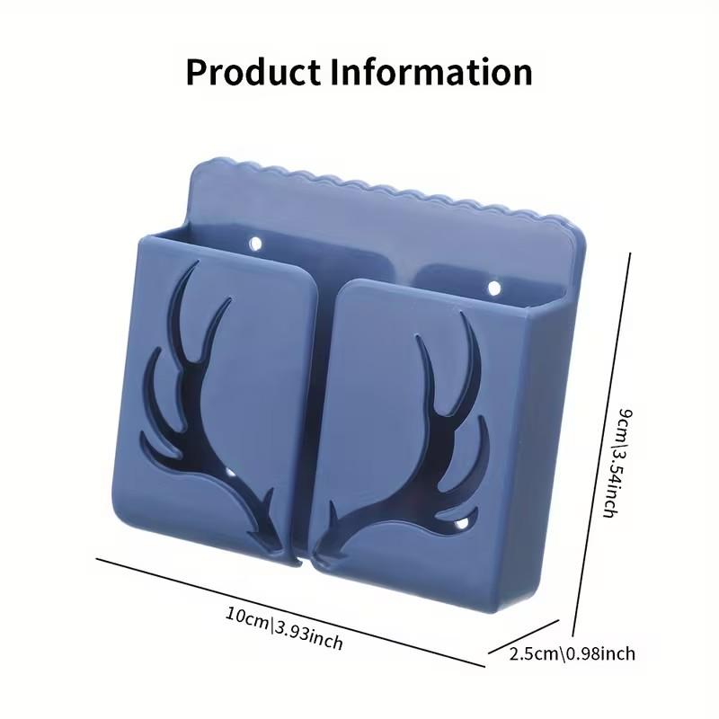 Wall-Mounted Remote Control Storage Box, Phone Charging Stand, Office Supplies Organizer, Convenient Hanging Compartment, 1pc